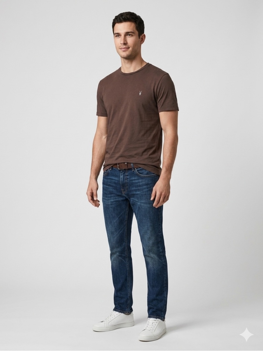 All Saints Brace‎ Brushed Cotton Crew Neck T-Shirt - Size Medium